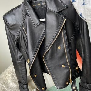Balmain x H&M leather jacket size 2